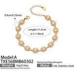 color: TXE568-A Gold Drop Bracelet 17+5cm
