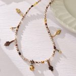 Freshwater Pearl Handmade Beaded Necklace round Beads Natural Stone Pendant Collarbone Necklace Bracelet