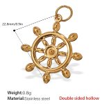 color: PJ236G Double-sided Hollow Gold Pendant