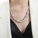 color: P1776-Steel Color Necklace -47+5cm