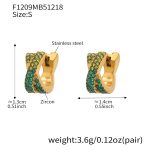 color: F1209-Green Color Zircon Earrings -Small