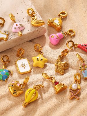 Summer Seaside DIY Castle Mushroom Multi-Element Bikini Buckle Pendant Cute Enamel Accessories