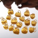 New Exquisite Small DIY Mini Bag Pendant Parts Stainless Steel Plated 18K Gold and Daylight Color Often All-Matching