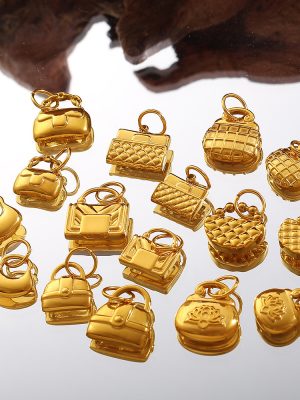 New Exquisite Small DIY Mini Bag Pendant Parts Stainless Steel Plated 18K Gold and Daylight Color Often All-Matching
