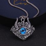 color: Small Eye Blue + Stainless Steel Chain
