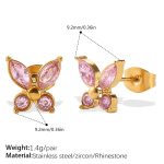 color: EH1254PKG Pink Zircon Stud Earrings