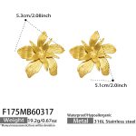 color: F175-Gold Flower Earrings