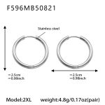 color: F596-Steel Color Earrings -XXL-20mm