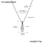 color: P516-Steel Color Zircon Necklace 40+5cm