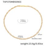 color: TXP370-Gold 8 Letter Zircon Necklace 44cm