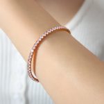 color: E048-Pink Zircon Gold Bracelet