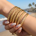 Geometric Plaid Diamond Buckle Bracelet Chic Light Luxury All-Match Stainless Steel 18K Gold Plating