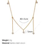 color: XL323 White Zircon Gold Necklace