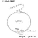 color: E198-Steel Color Double Layer Bracelet 16+5cm