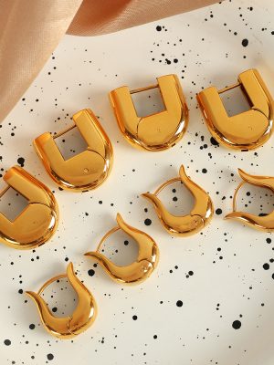 Irregular U-Shaped Ear Clip Design Earrings Elegance Retro Elegant French Style All-Matching Earring Ring/Stud Earring