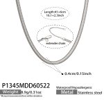 color: P1345-Steel Color Necklace -41+6cm