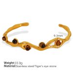 color: SZ66TG Tiger Eye Gold Bangle