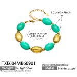 color: TXE604-Green Color Resin Gold Bracelet -19.5+5cm