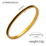 color: Z109-Gold Black Rhinestone Bangle