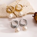 Advanced Design Pearl Pendant Earrings French Style Temperament Stud Earrings Women's Earrings Light Luxury