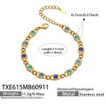 color: TXE615-Blue Zircon Gold Bracelet -17+5cm