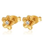 color: Begonia Flower Stud Earrings 5 Gold