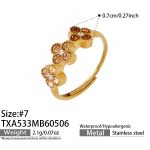 color: TXA533-Champagne Color Zircon Ring -Size 7