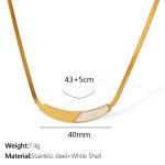 color: TPXL120G White Shell Gold Necklace