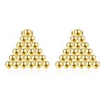 color: Triangle Welded Bead Earrings Gold