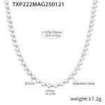 color: TXP222-Steel Color White Zircon Necklace