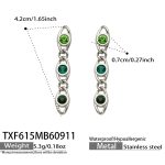 color: TXF615-Green Zircon Steel Color Earrings
