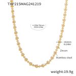 color: TXP215-Gold White Zircon Necklace