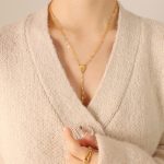 color: P348-Gold Necklace -50+5cm