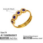 color: A116-Gold Blue Zircon Ring