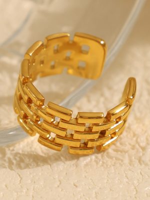 Hot Stainless Steel Ring Personality Design Irregular Geometric Creative All-Match