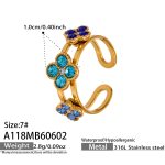 color: A118-Gold Blue Zircon Ring