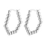 color: Steel Color Hexagon Welded Bead Earrings MS-344A