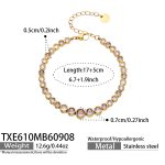color: TXE610-Purple Zircon Gold Bracelet -17+5cm