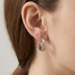 Stainless Steel Inlaid 5A Zircon C- Shaped Stud Earrings Light Luxury All-Match PVD Plated 18K Gold Earrings Earrings