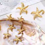 Ocean Series Earrings Starfish Stud Earrings Exaggerated Versatile Earrings for Summer Women