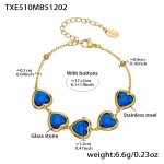 color: TXE510-Blue Color Faceted Stone Gold Bracelet 16.5+5cm