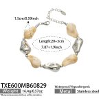 color: TXE600-Bone Color Resin Steel Color Bracelet -20+5cm