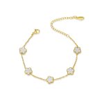 color: Five-petal Flower White Shell Bracelet