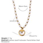 color: XL589WEG White Shell Freshwater Pearl Necklace