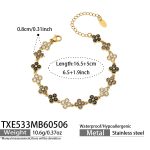 color: TXE533-Black Zircon Gold Bracelet 16.5+5cm