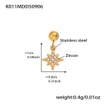color: K011-Gold Eight-pointed Star Zircon Pendant