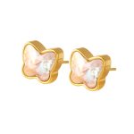 color: White Stone Gold Stud Earrings