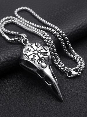 New Stainless Steel Eagle Pendant Personal Accessories Men and Women Vikings God of War Symbol Casting Crow Head