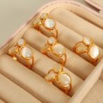 Temperament Personality Ring Inlaid Opal Open Ring Advanced Vintage Ring