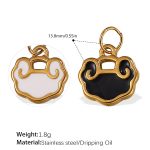 color: PJ486BKWG Black & White Enamel Gold Pendant